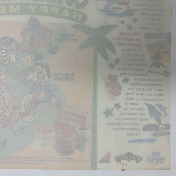 Vintage McDonalds Chinese Connectible Happy Meal Placemat Tray Liner 80s China - Picture 7 of 10